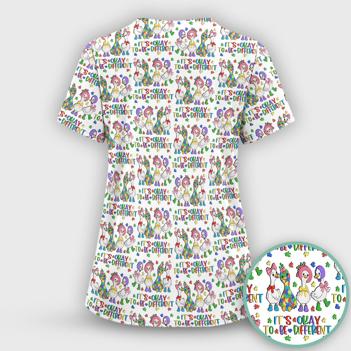 It's Okay To Be Different Duck Nurse Scrub Top