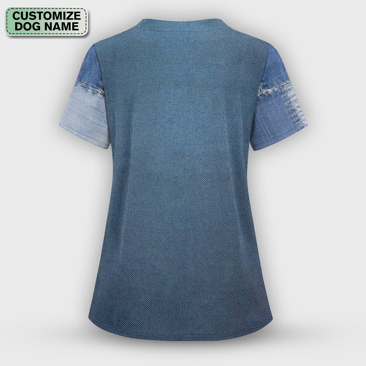 Personalized Denim Dachshund Nurse Scrub Set