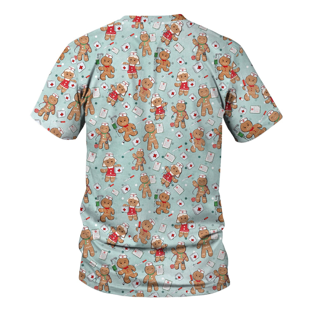 Gingerbread Man Scrub Top - Christmas Gift For Nurse
