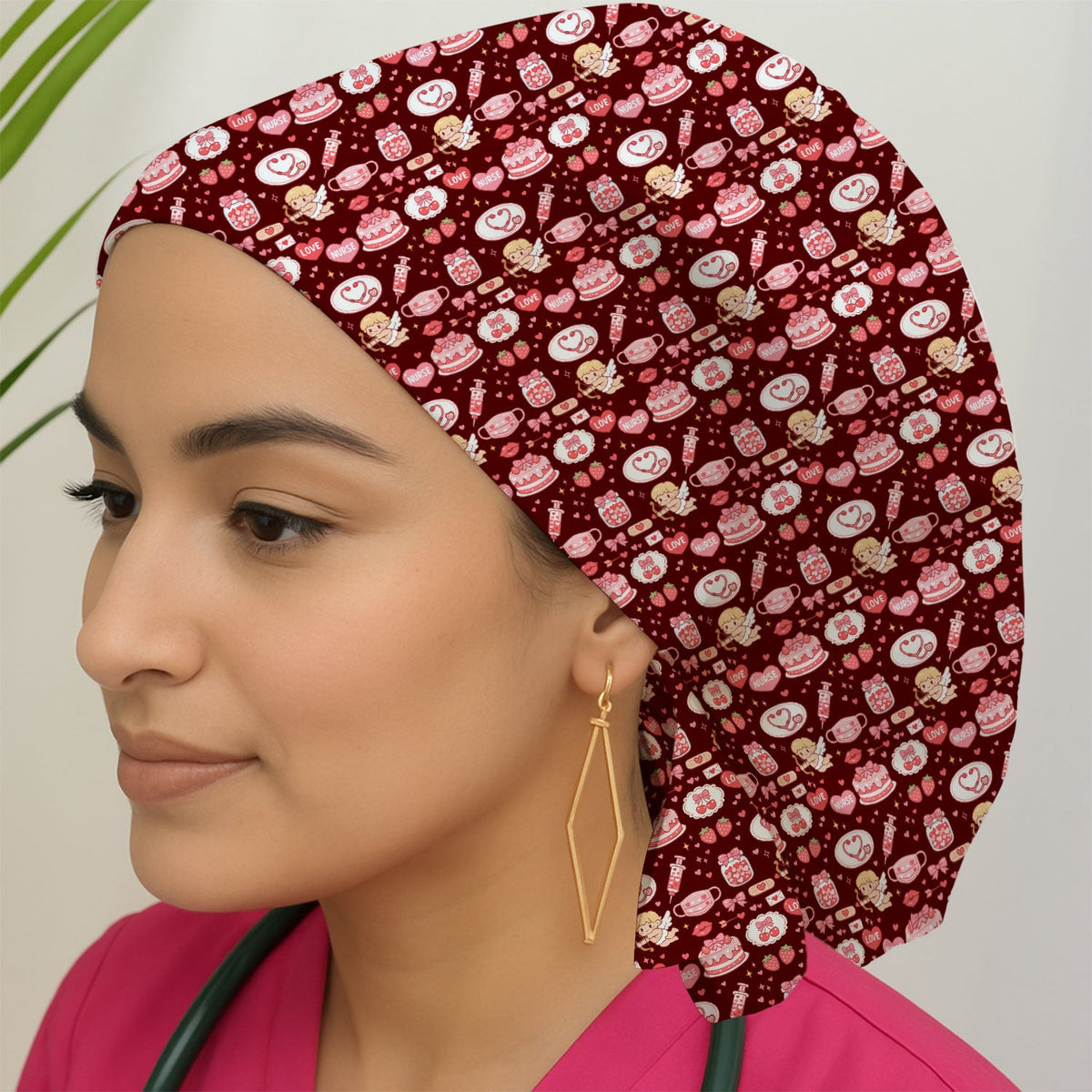 Cupid Valentine Love Scrub Cap