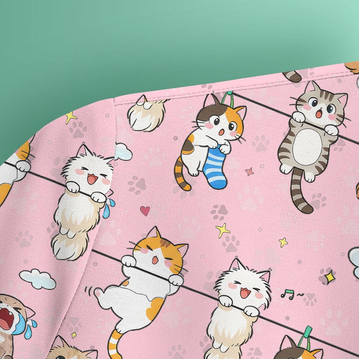 Cats With Cute Expressions Nurse Scrub Top