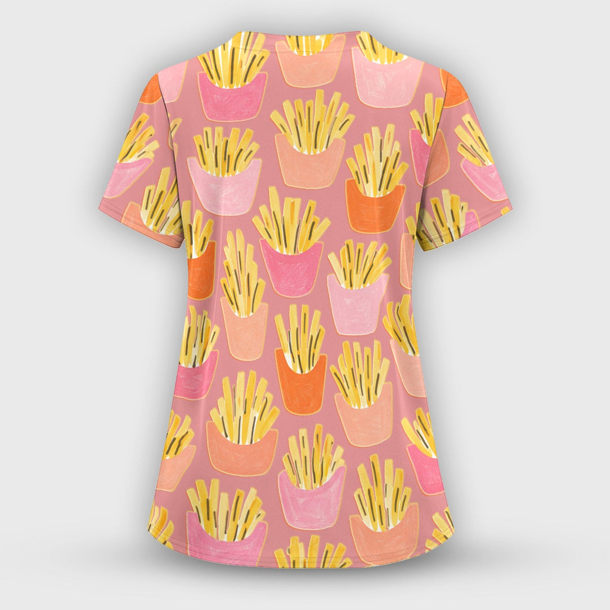 French Fries Nurse Scrub Top