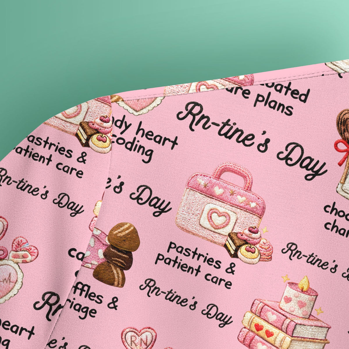 RN Sweets Valentine Stethoscope Nurse Scrub Top