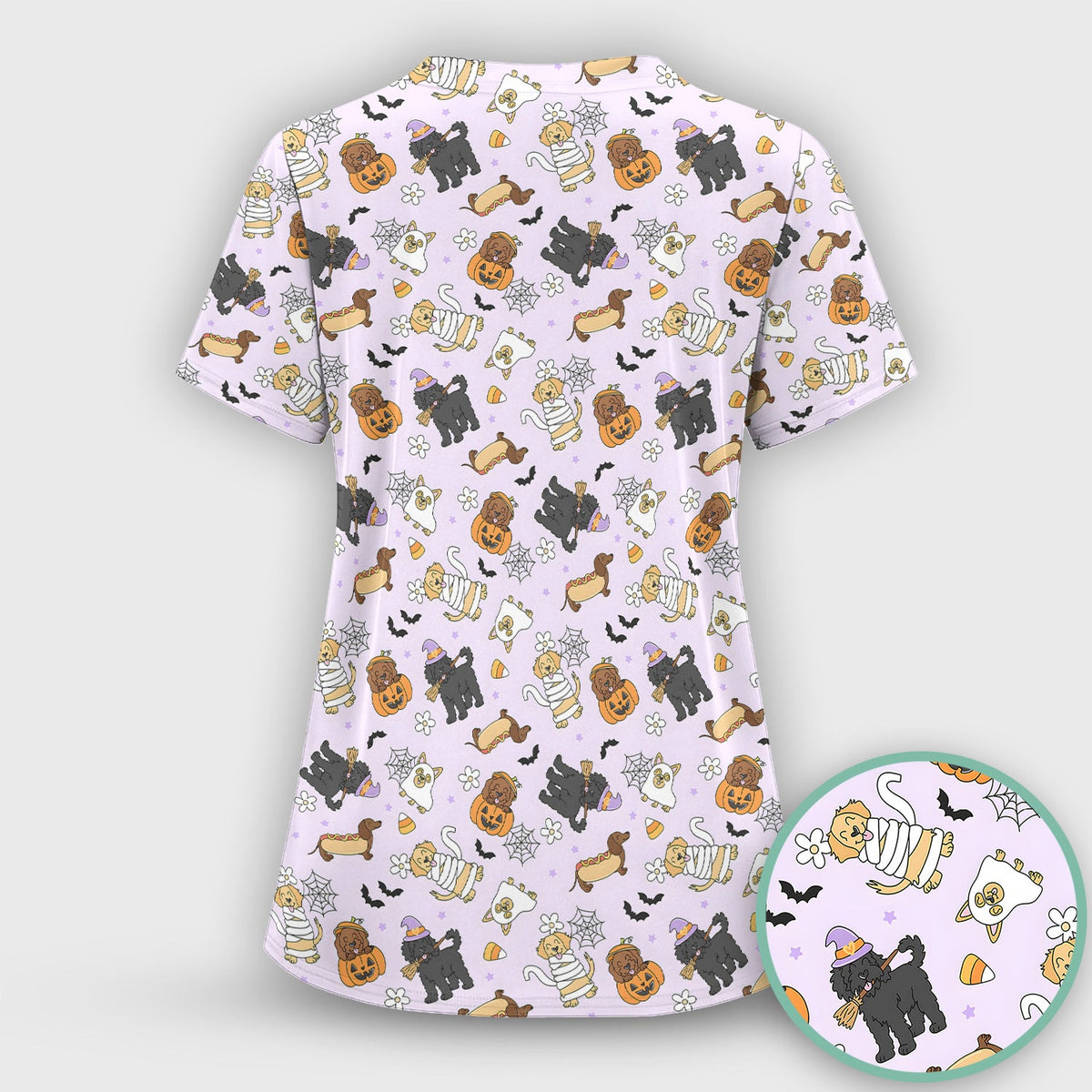 Halloween Costumed Pets Nurse Scrub Set