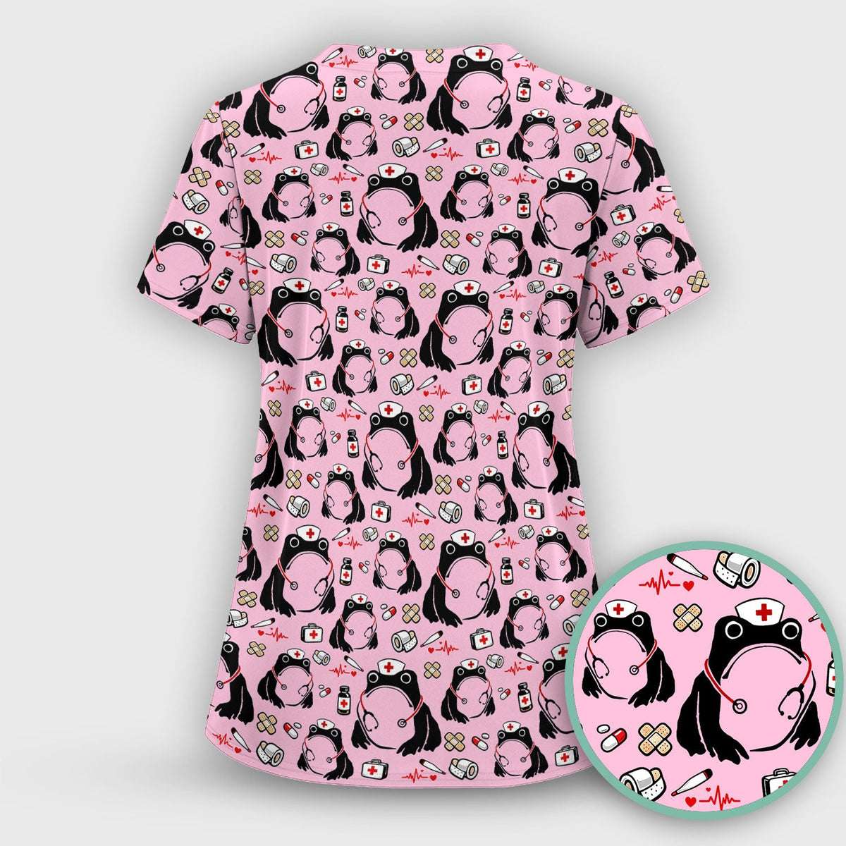 Frog Medical Nurse Scrub Top