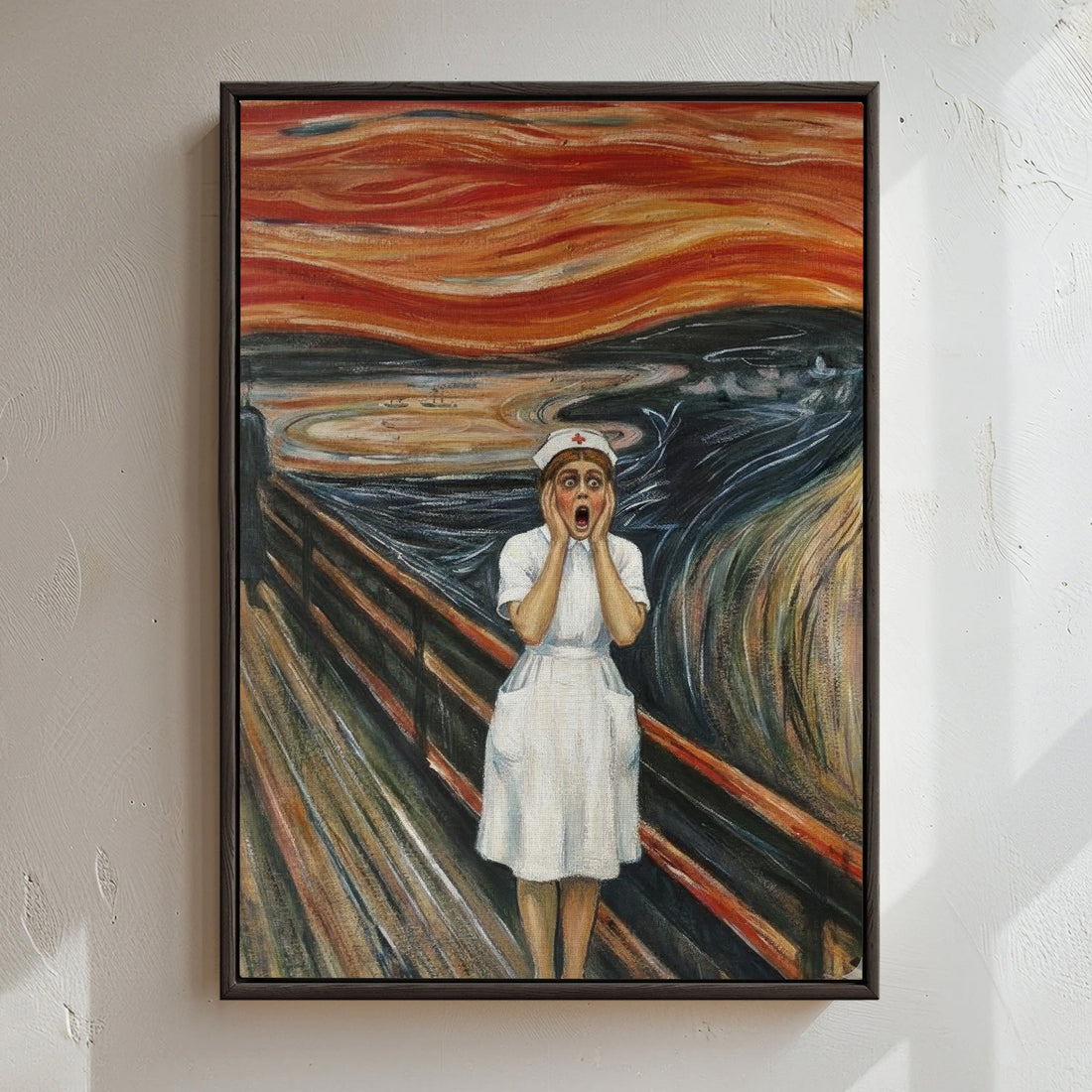 The Scream Munch Parody Nurse Canvas