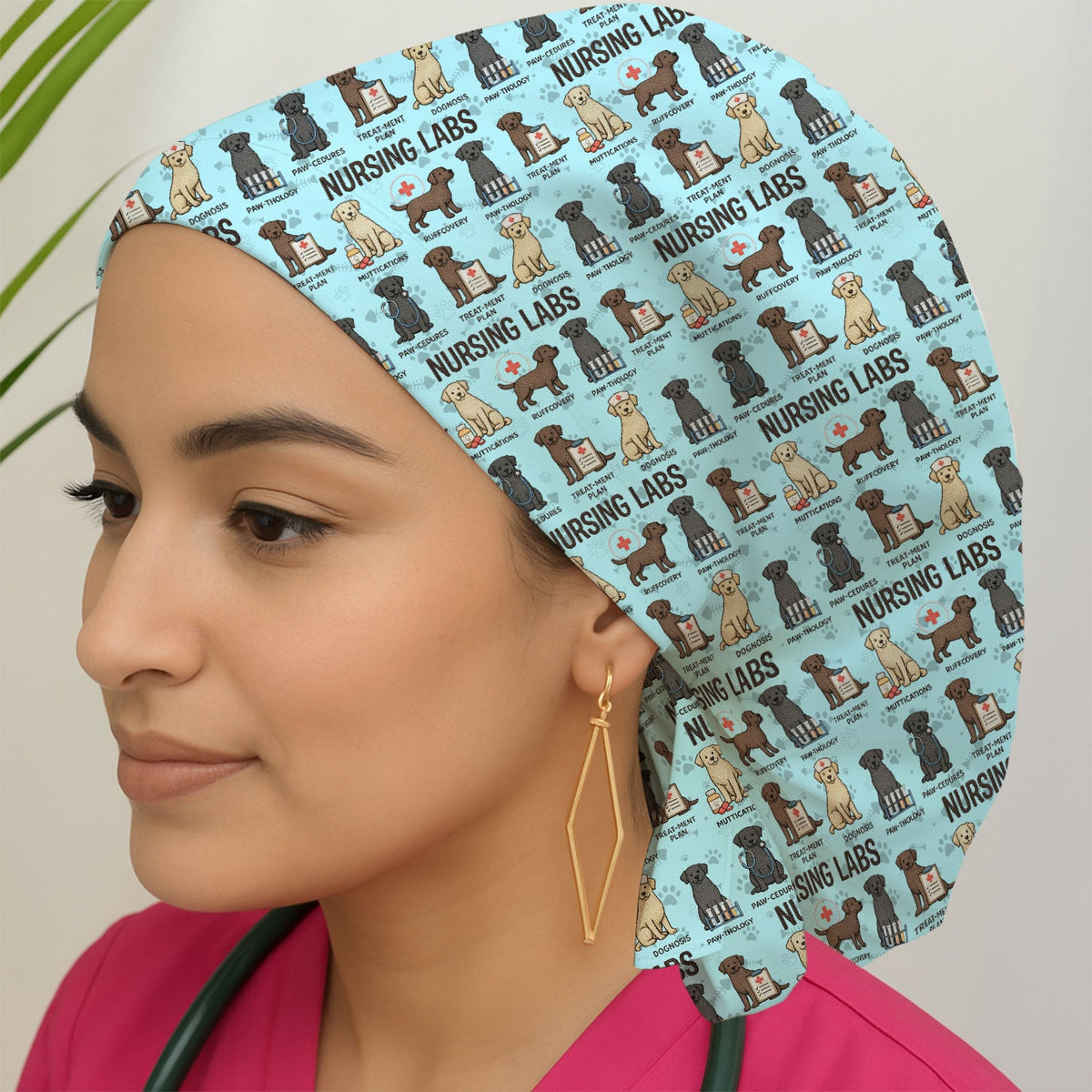 Lab Dog Scrub Cap