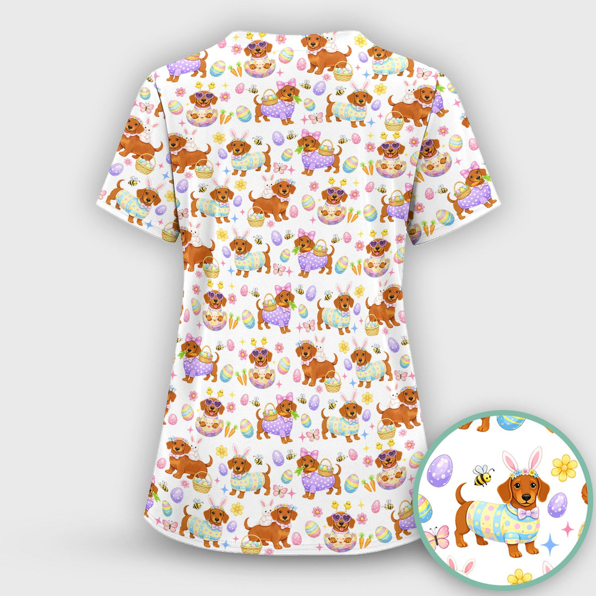 Easter Dachshund Nurse Scrub Set