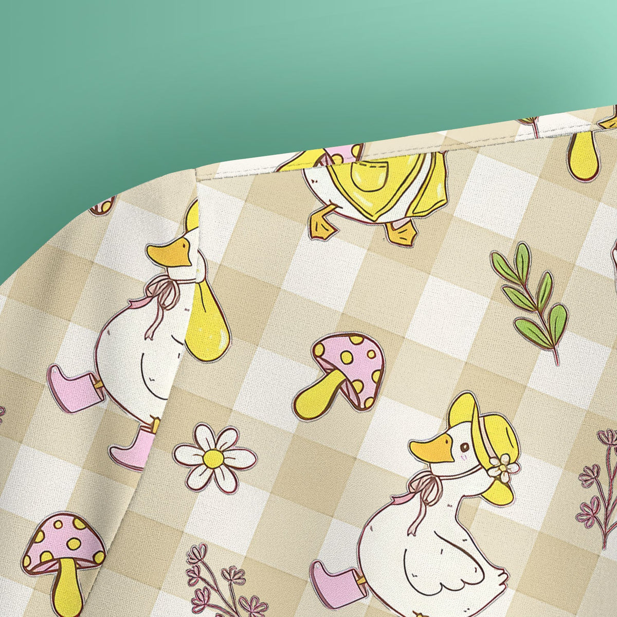Duck Outfit Gingham Nurse Scrub Top