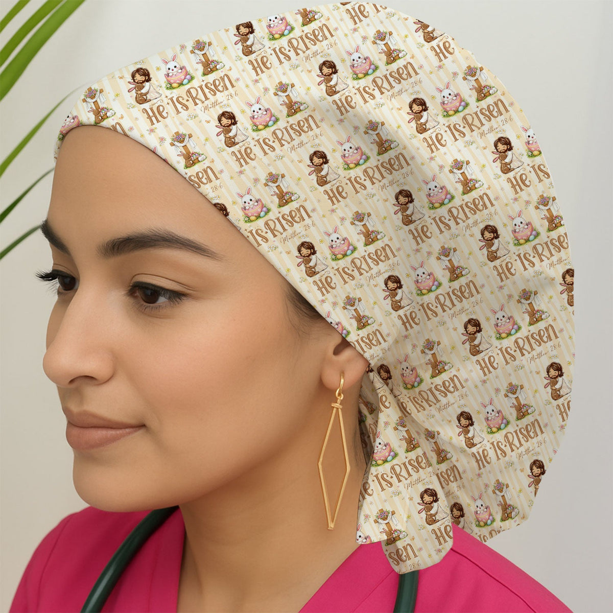 Risen Jesus Scrub Cap - Easter Gift For Nurse