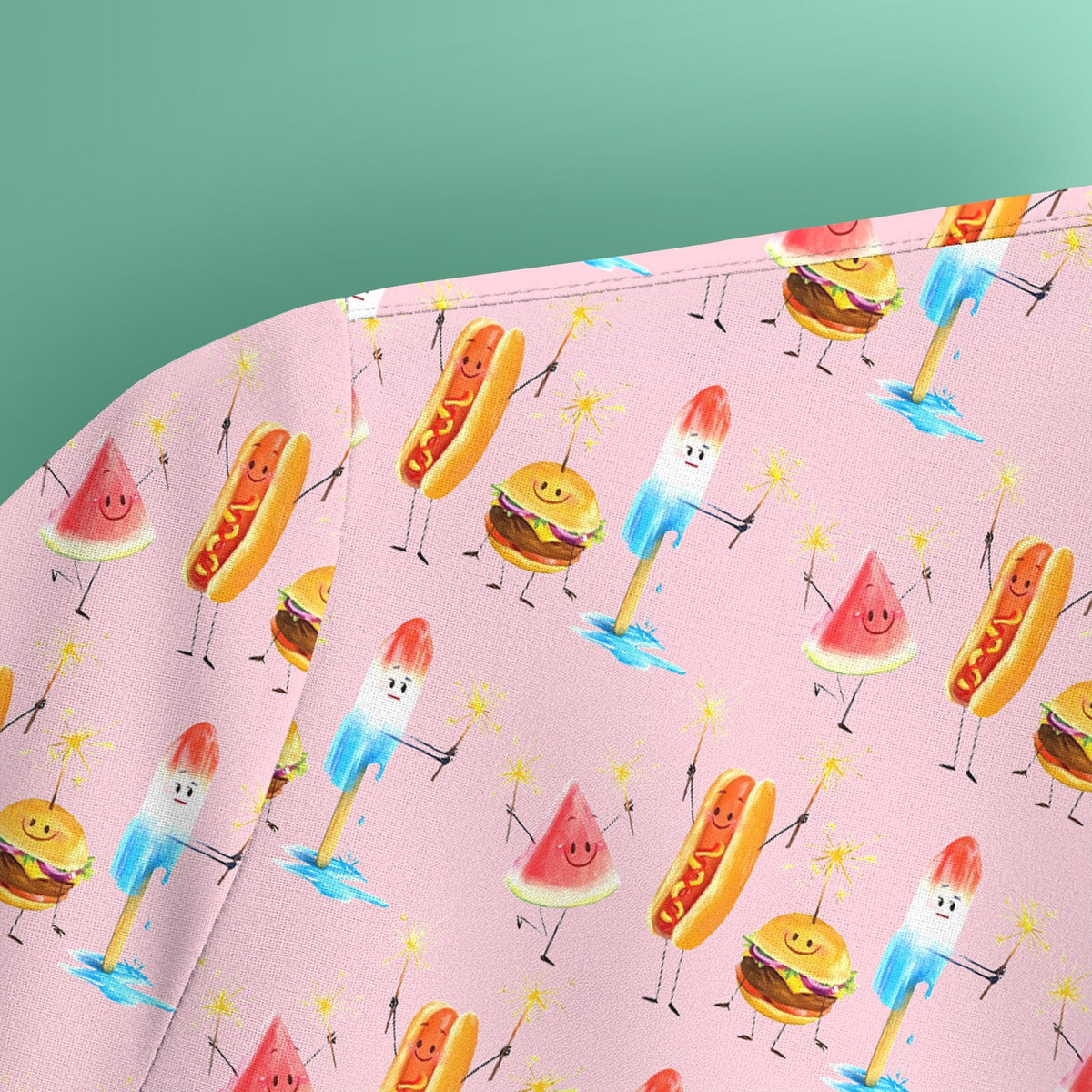 Summer Food Icons Nurse Scrub Top