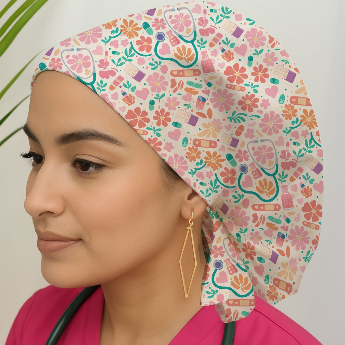 Medical Floral Scrub Cap
