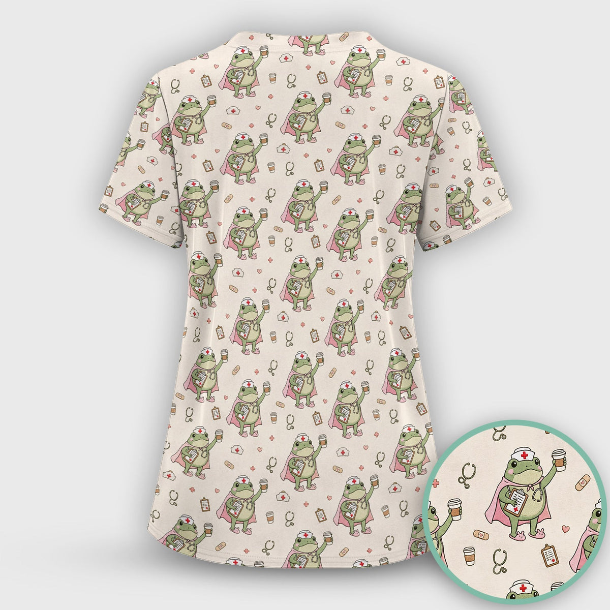 Super Nurse Frog Scrub Top