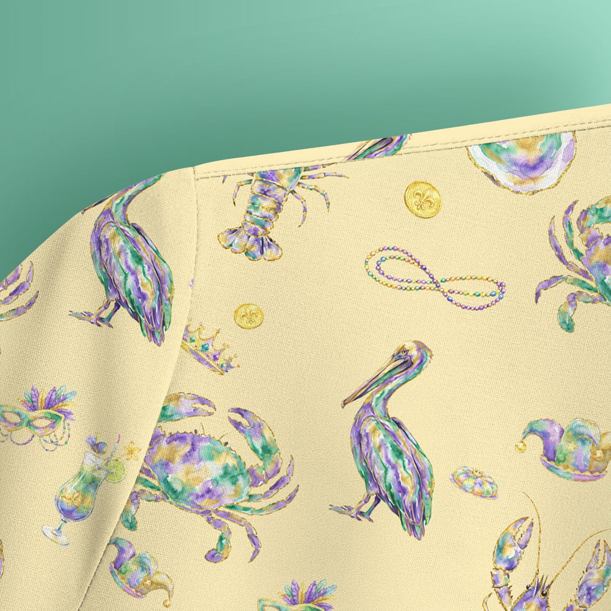 Mardi Gras Seafood Nurse Scrub Top