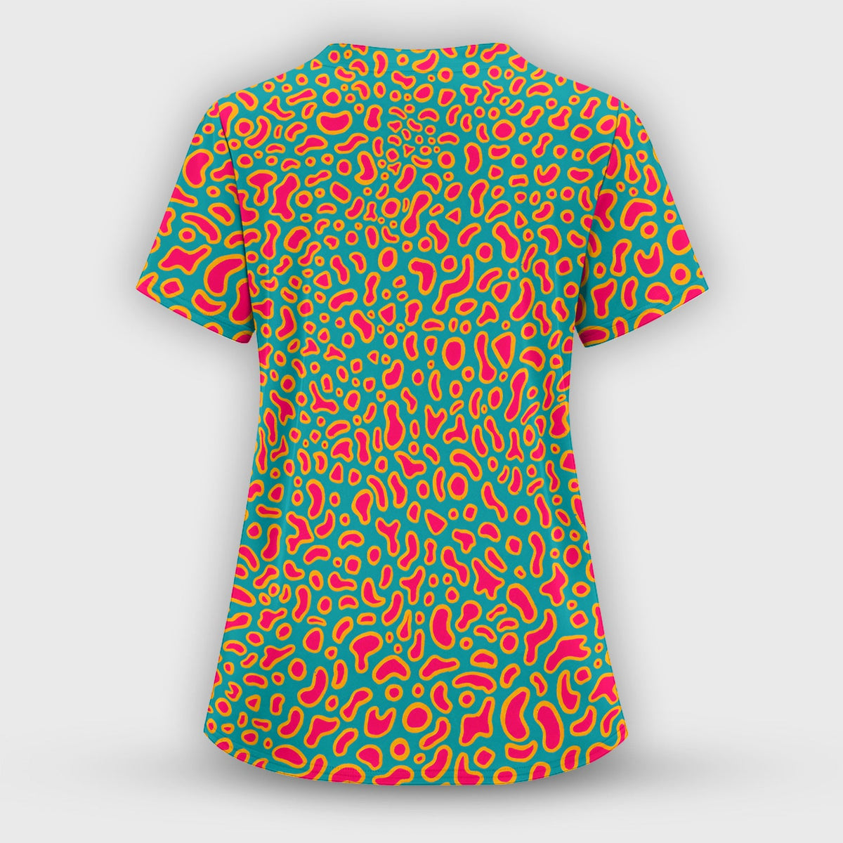 Colorful Abstract Leopard Nurse Scrub Top