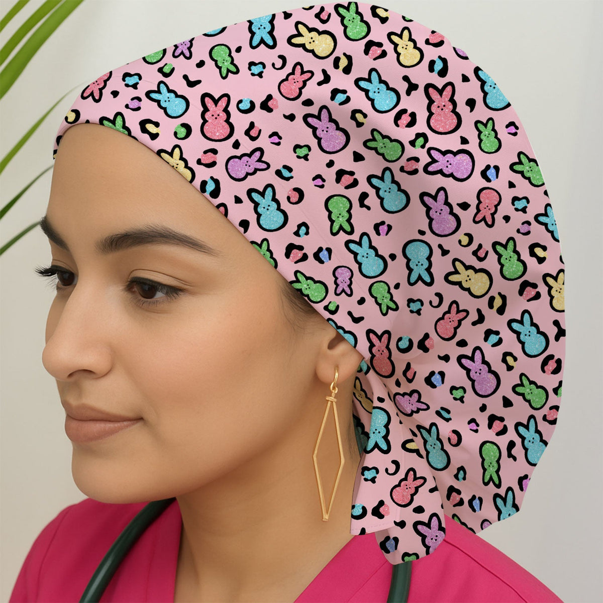 Pastel Bunny Scrub Cap
