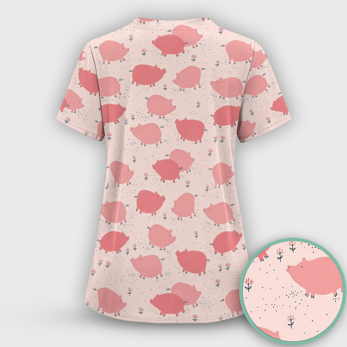 Pink Pig Farm Nurse Scrub Set