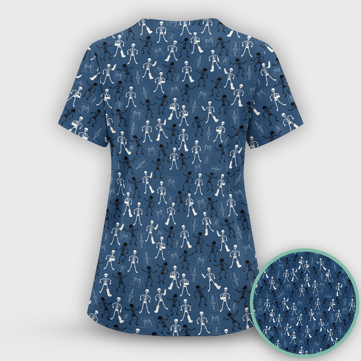 Orthopedic Skeleton Nurse Scrub Top - Halloween Gift
