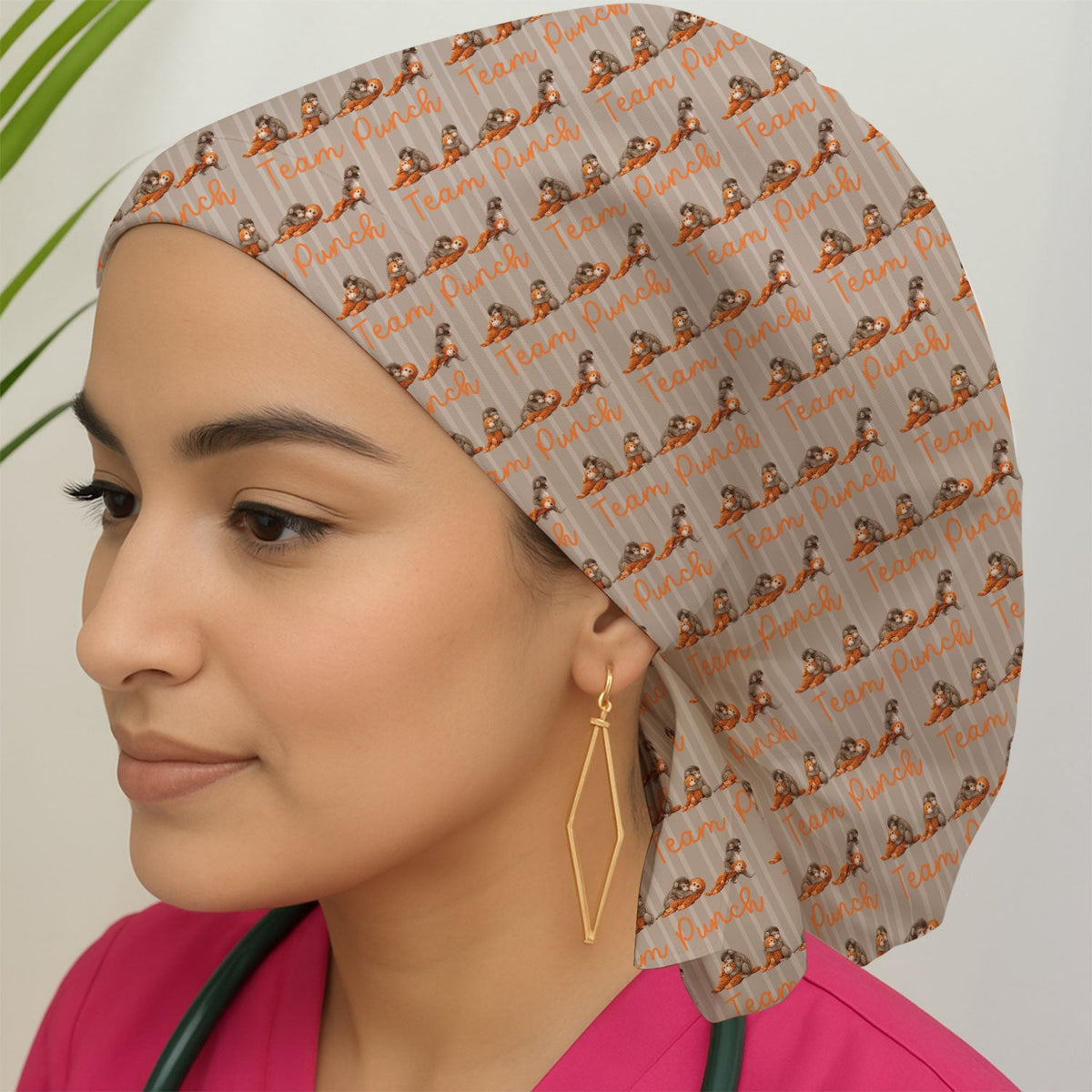 Monkey Team Punch Scrub Cap