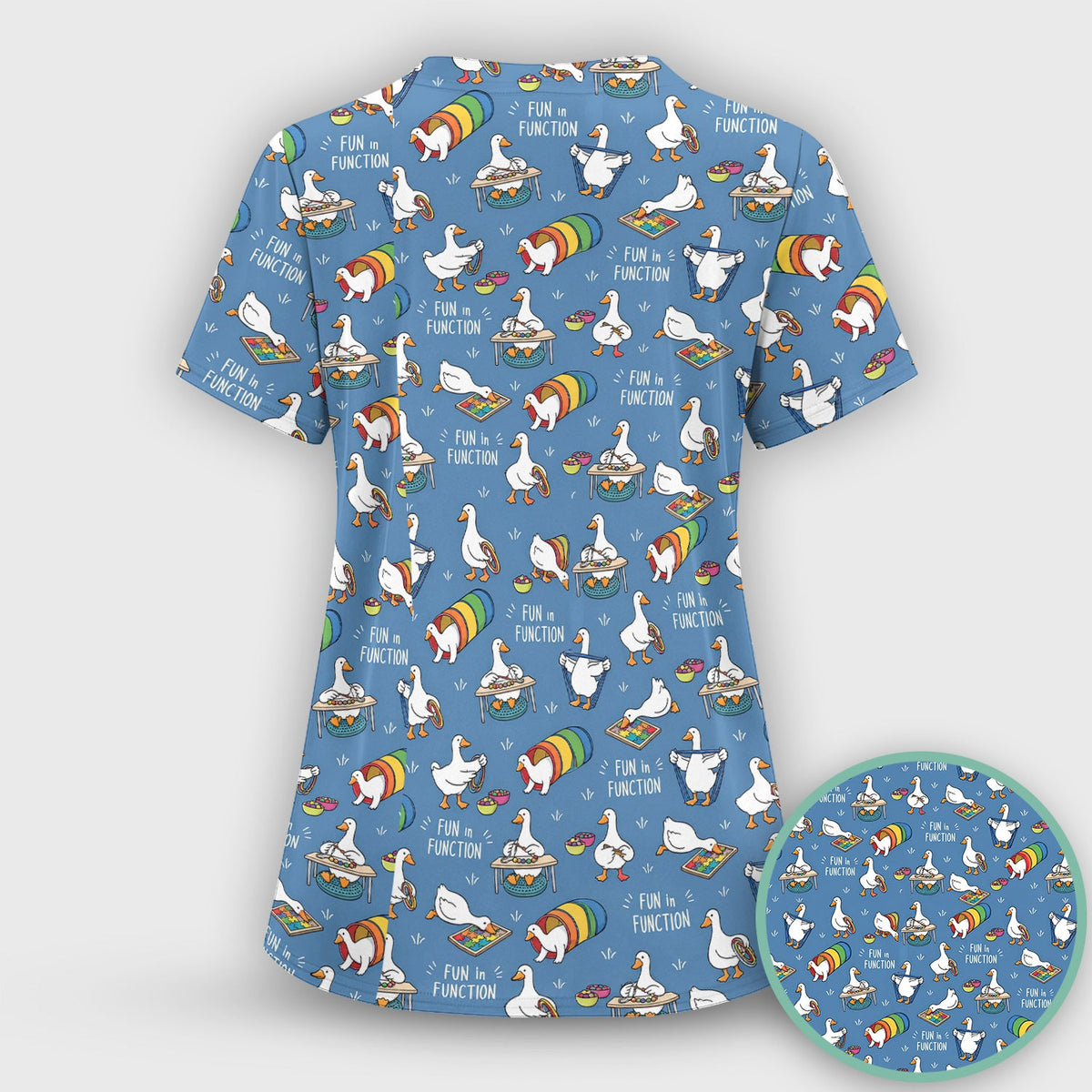 Fun In Function Occupational Therapy Duck Nurse Scrub Top