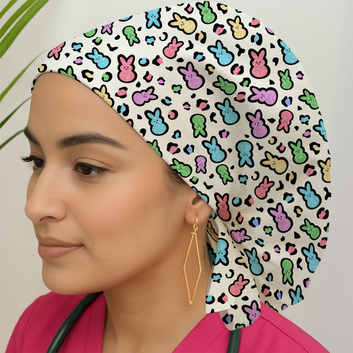 Pastel Bunny Scrub Cap