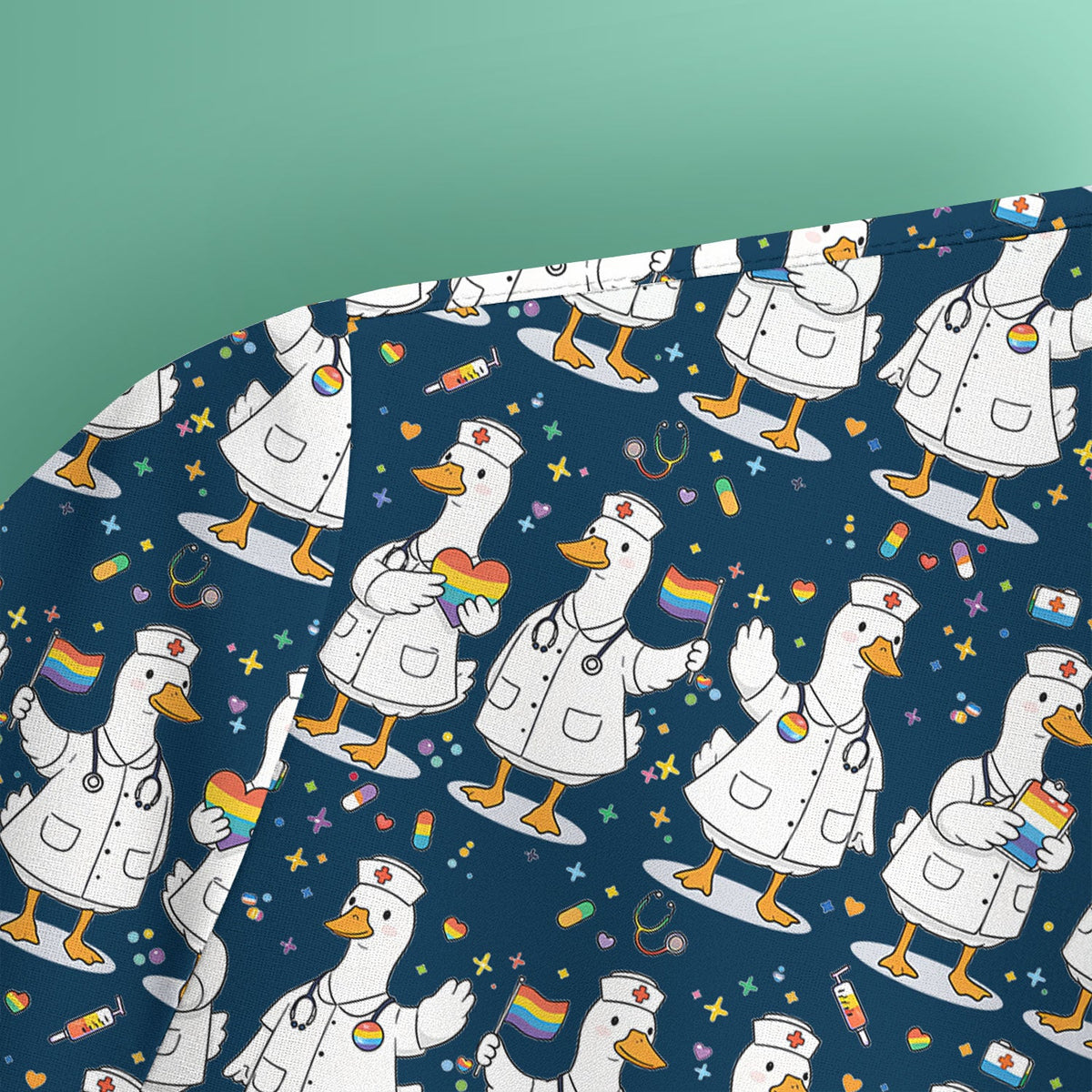 Duck Pride Nurse Scrub Top