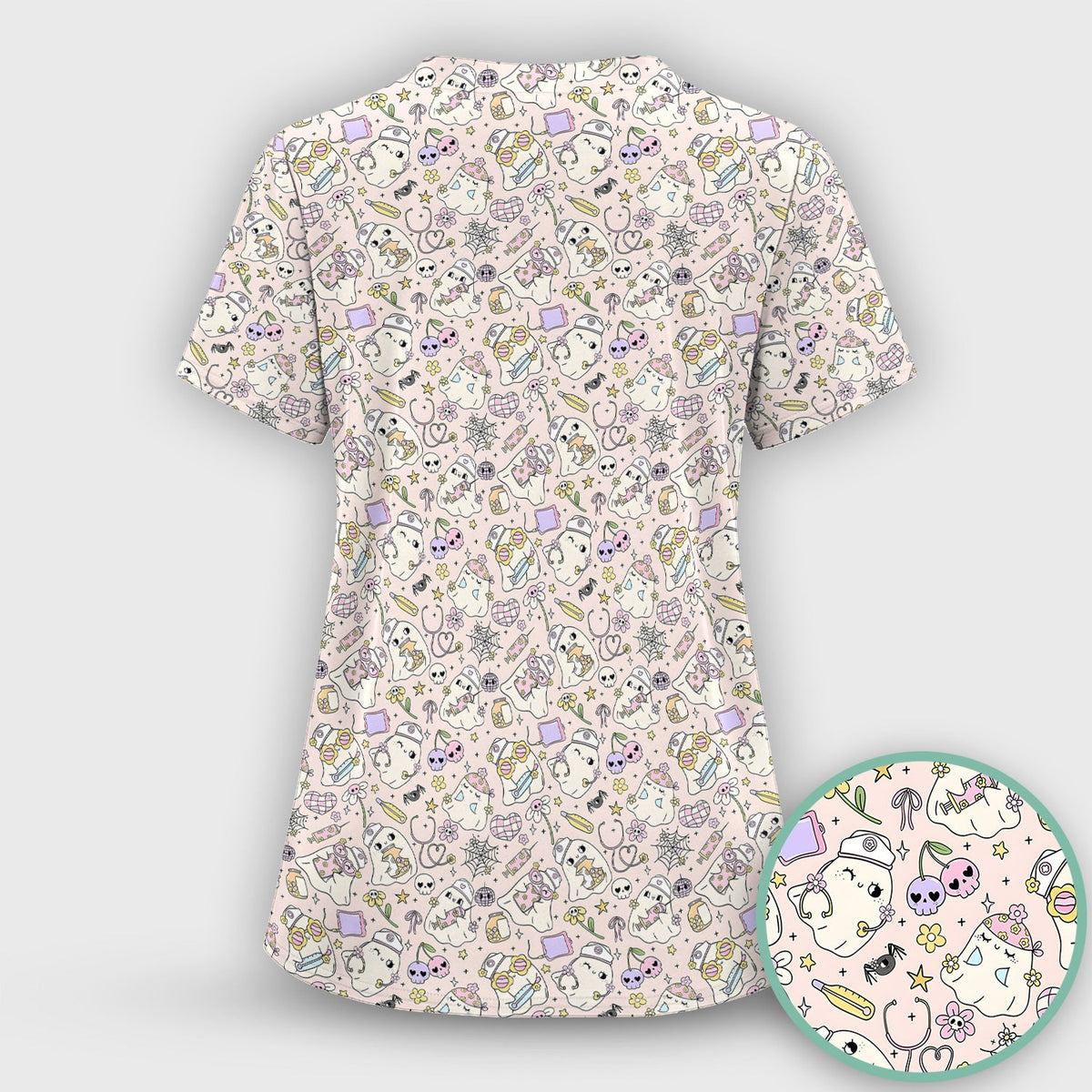 Halloween Ghosts Nurse Scrub Set