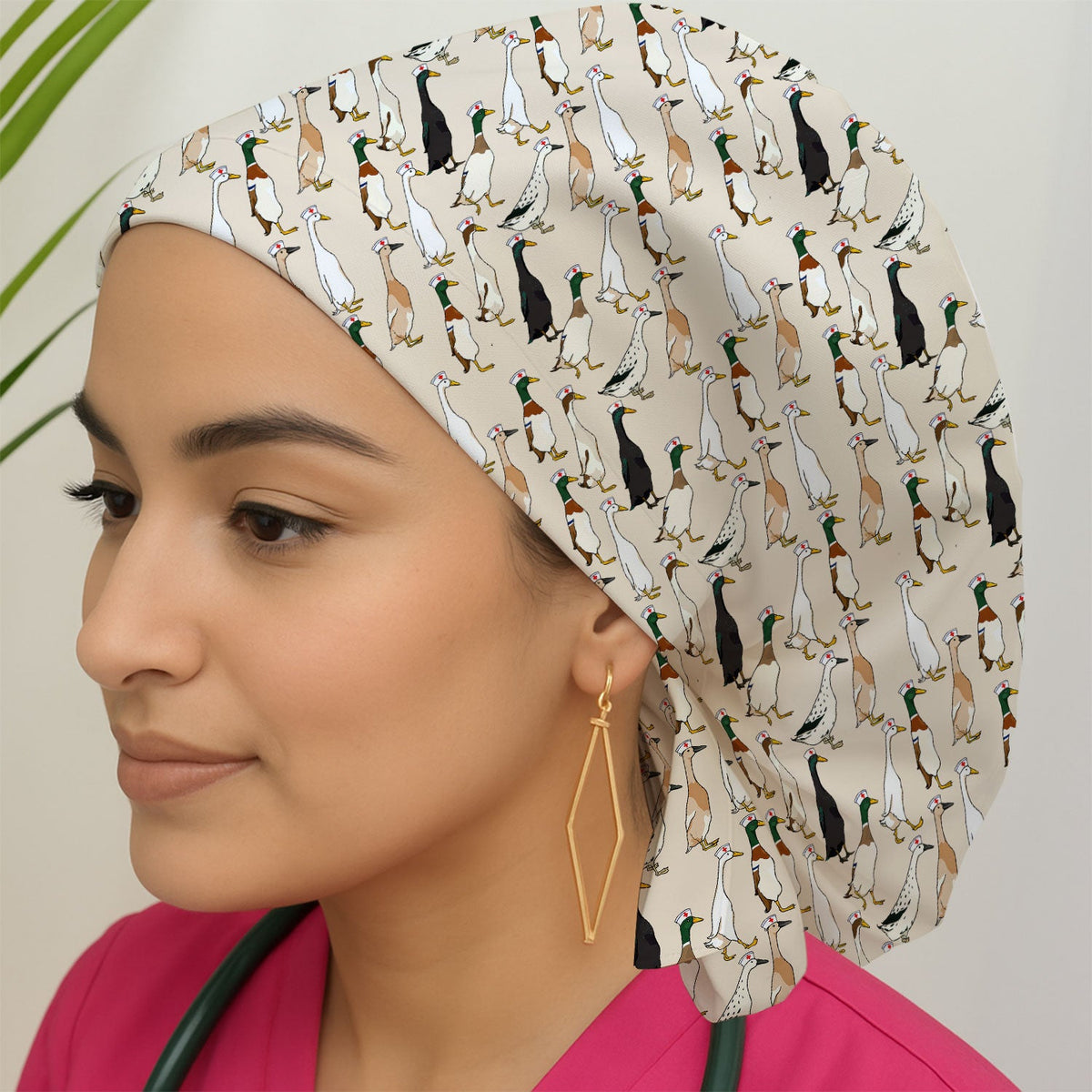 Duck Pattern Scrub Cap