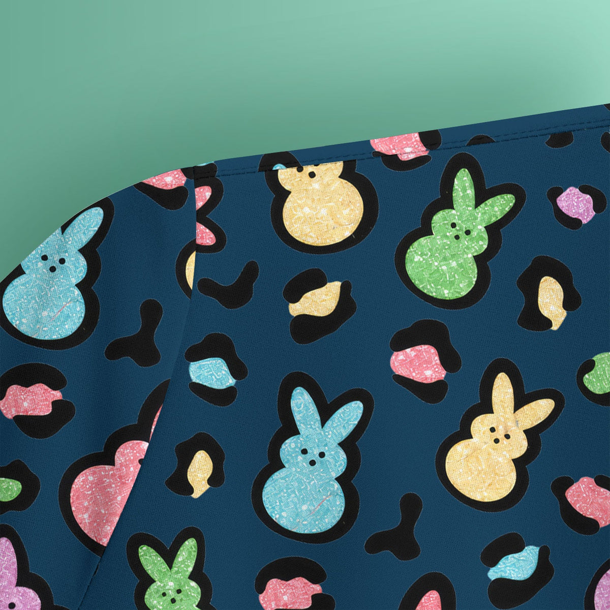 Pastel Bunny Nurse Scrub Top