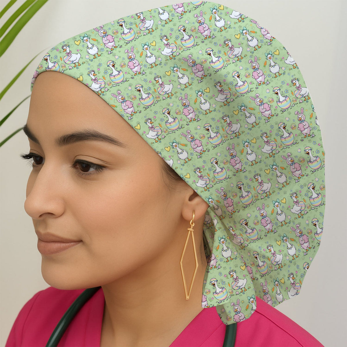 Easter Goose Scrub Cap