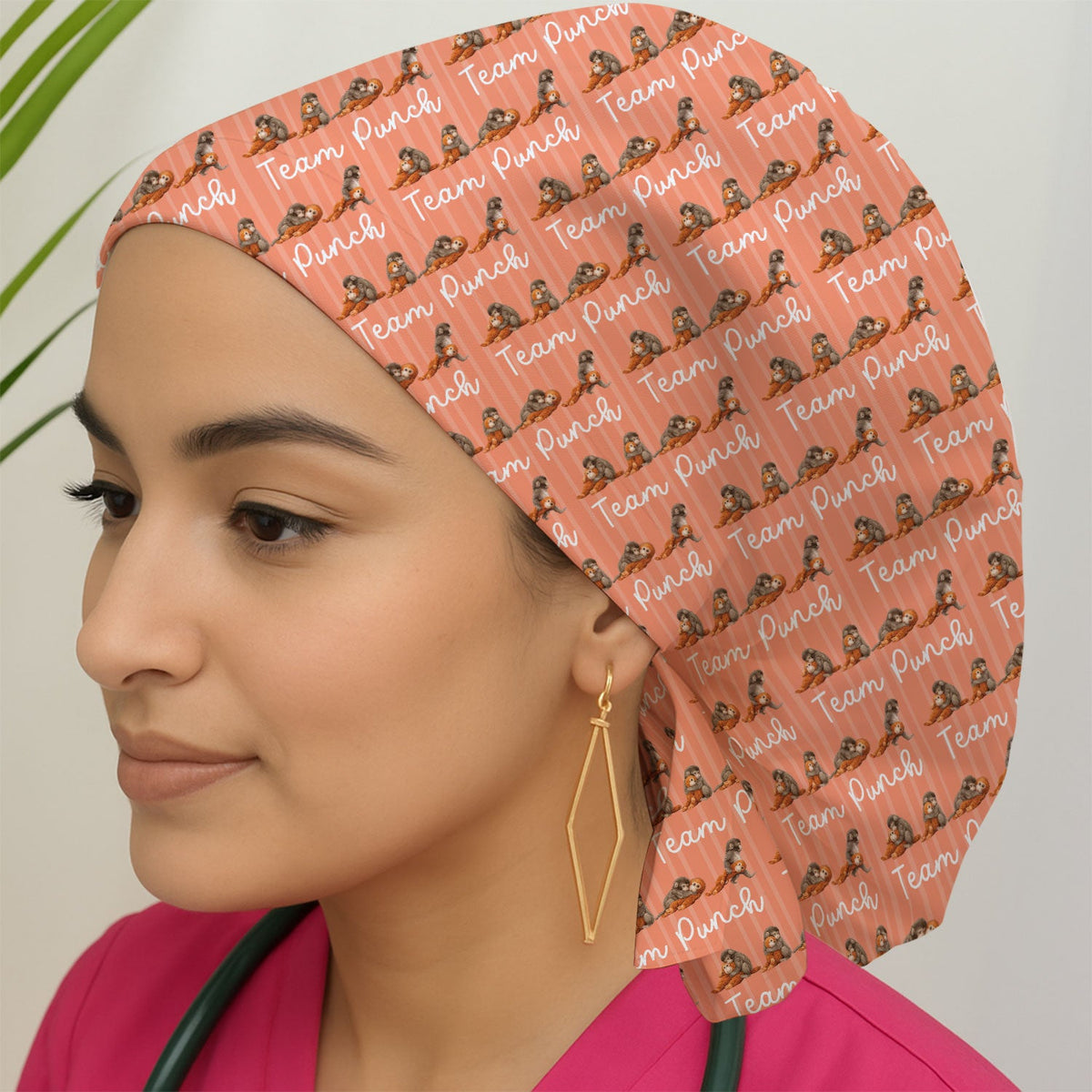 Monkey Team Punch Scrub Cap