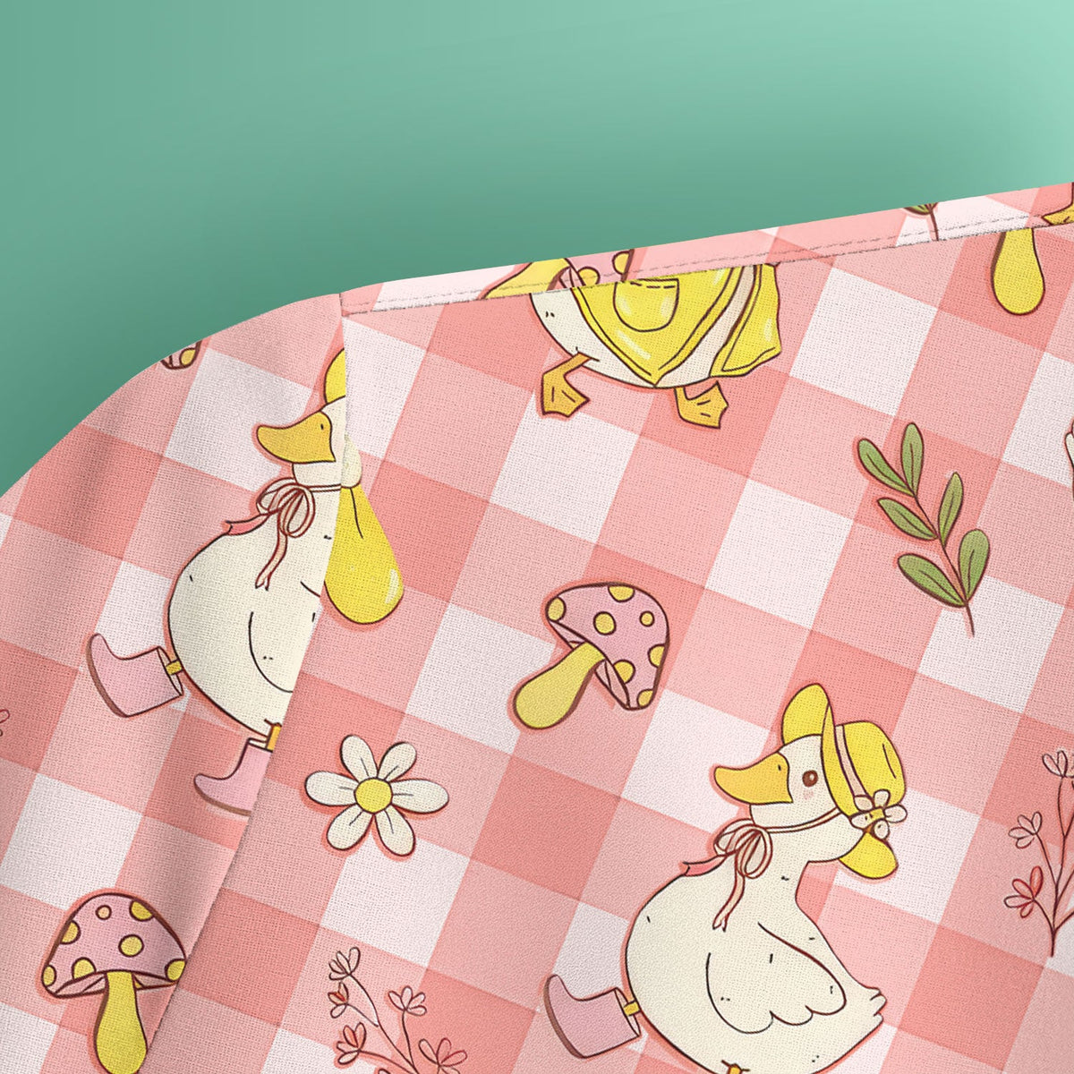 Duck Outfit Gingham Nurse Scrub Top
