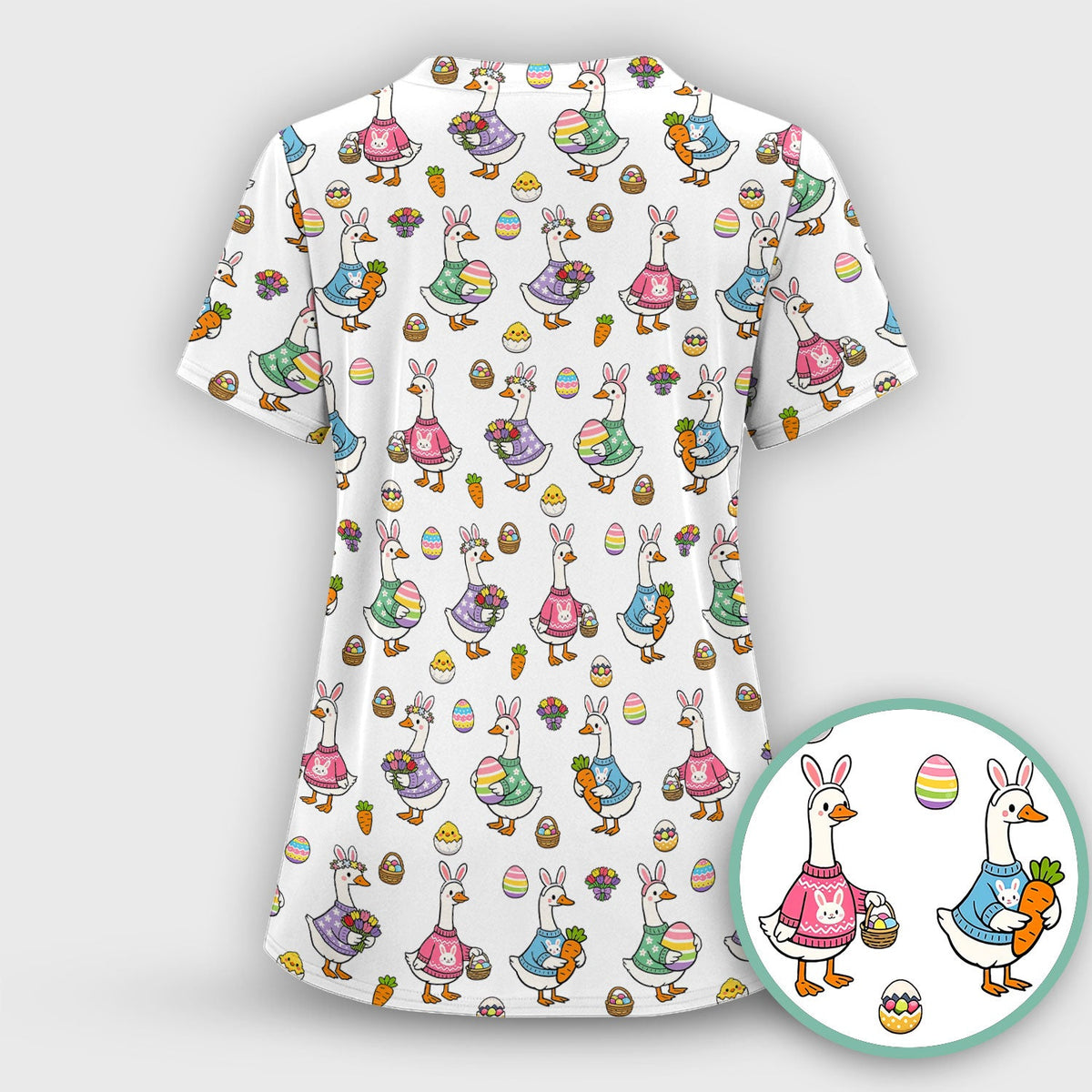 Easter Goose Nurse Scrub Top