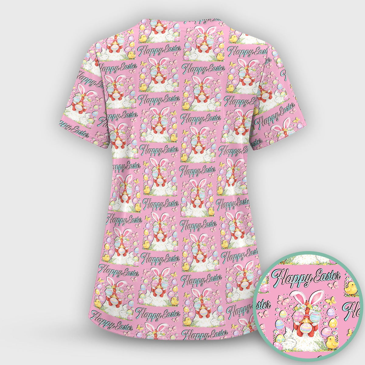 Bunny Eggs Nurse Scrub Top - Easter Gift
