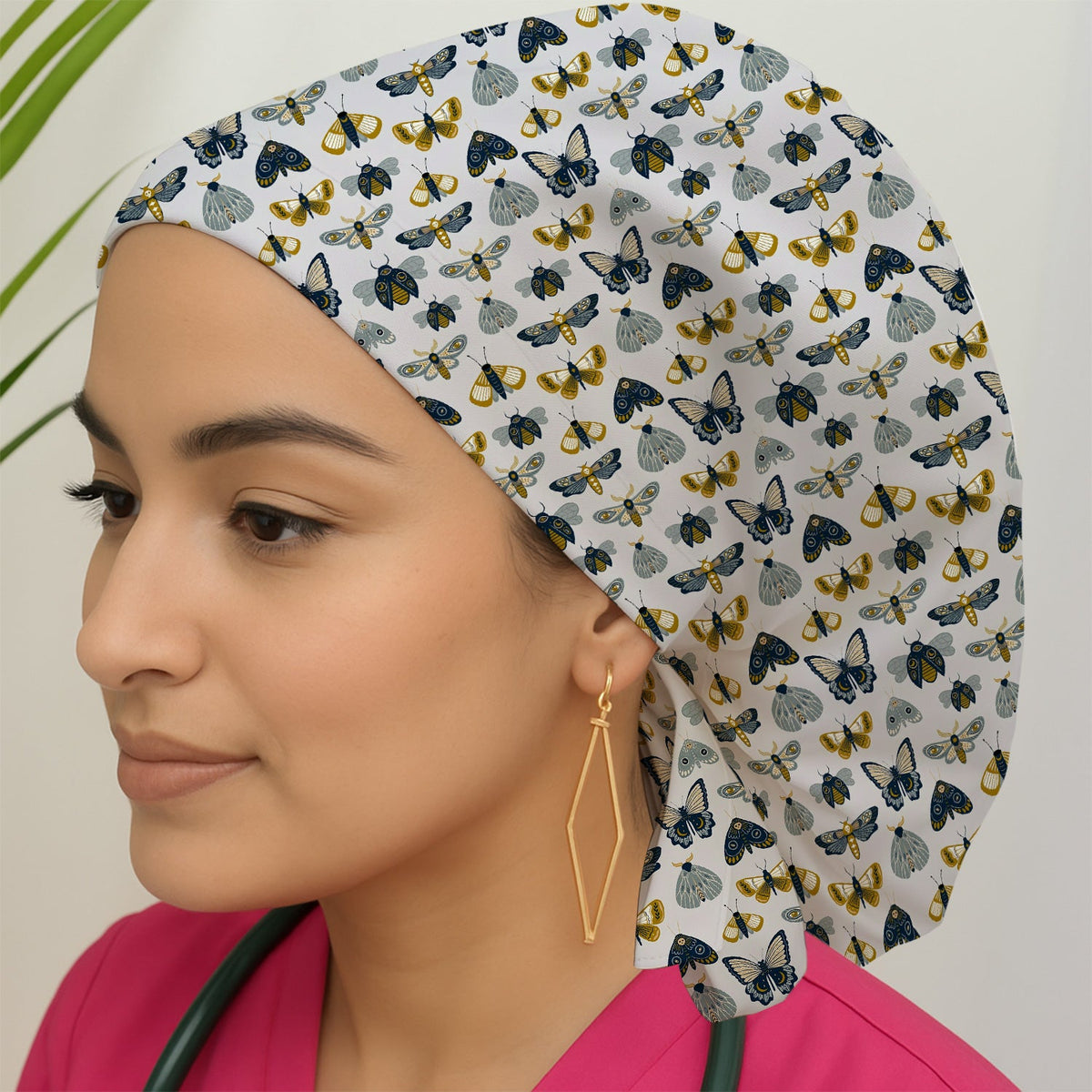 Vintage Butterfly Moth Insect Scrub Cap