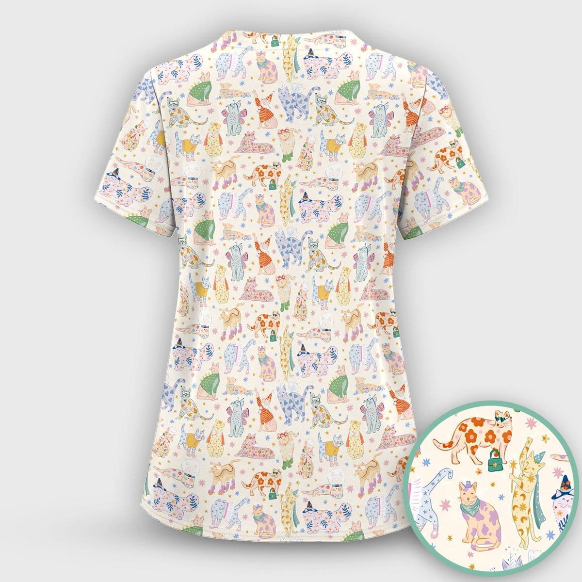 Colorful Cats Nurse Scrub Set