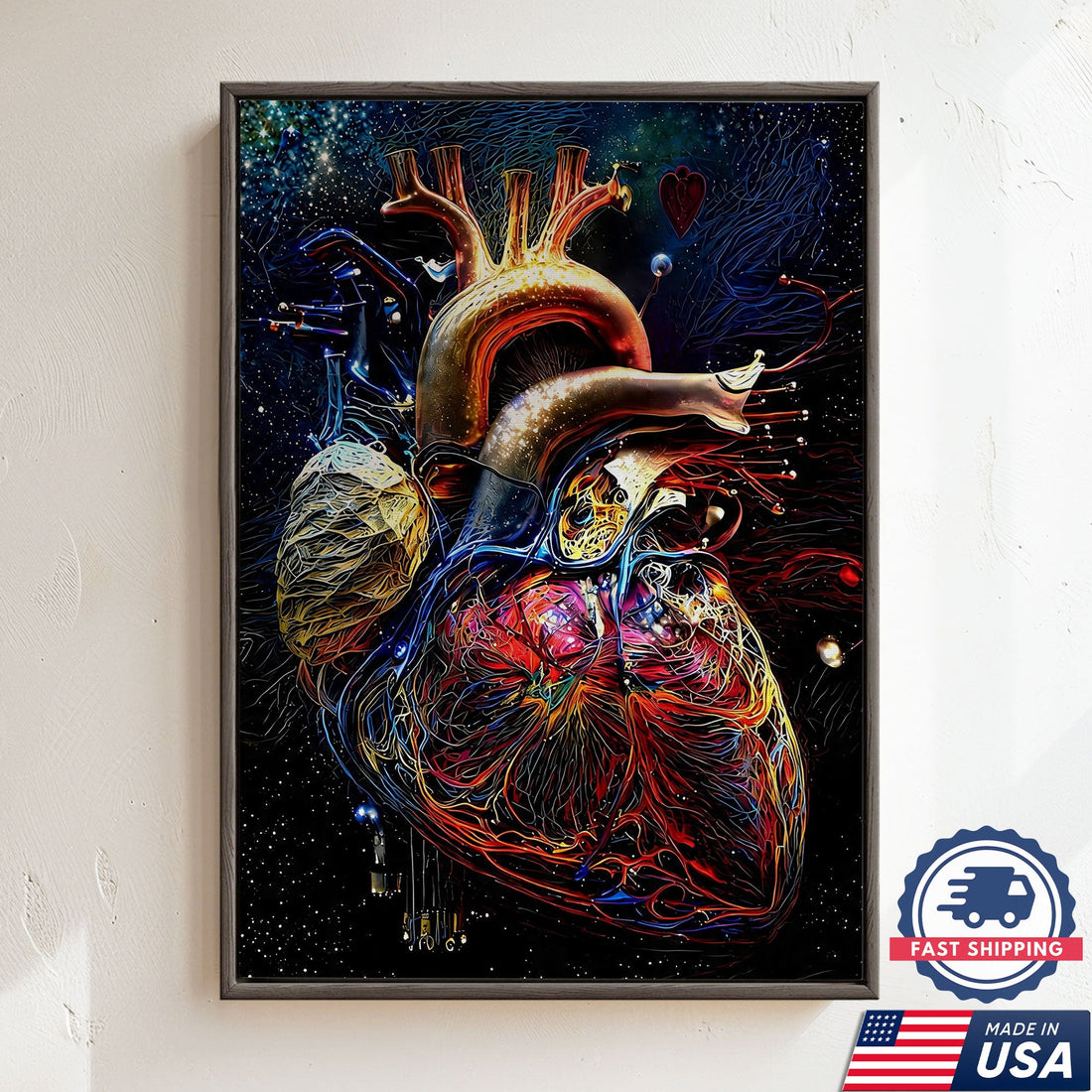 Human Heart Anatomy ICU Nurse Canvas