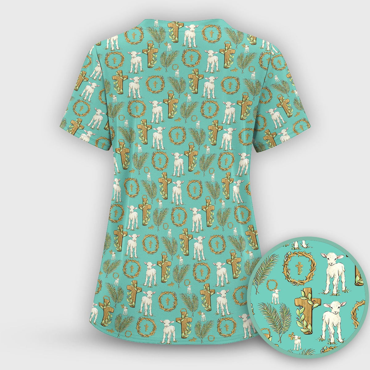 Faith Lamb Cross Nurse Scrub Set