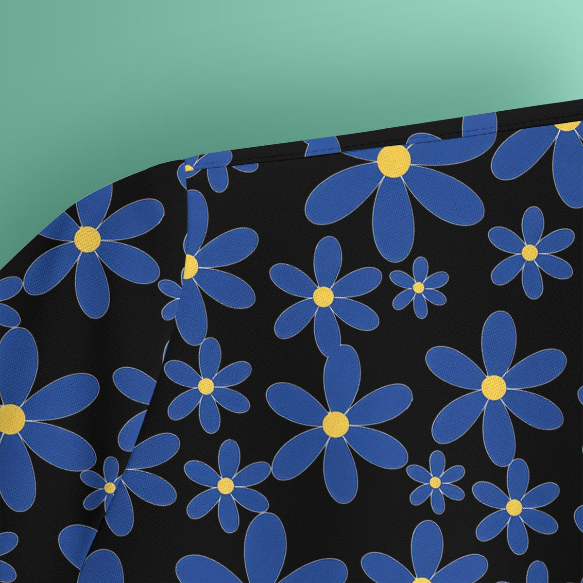 Retro Red Blue Daisy Nurse Scrub Top