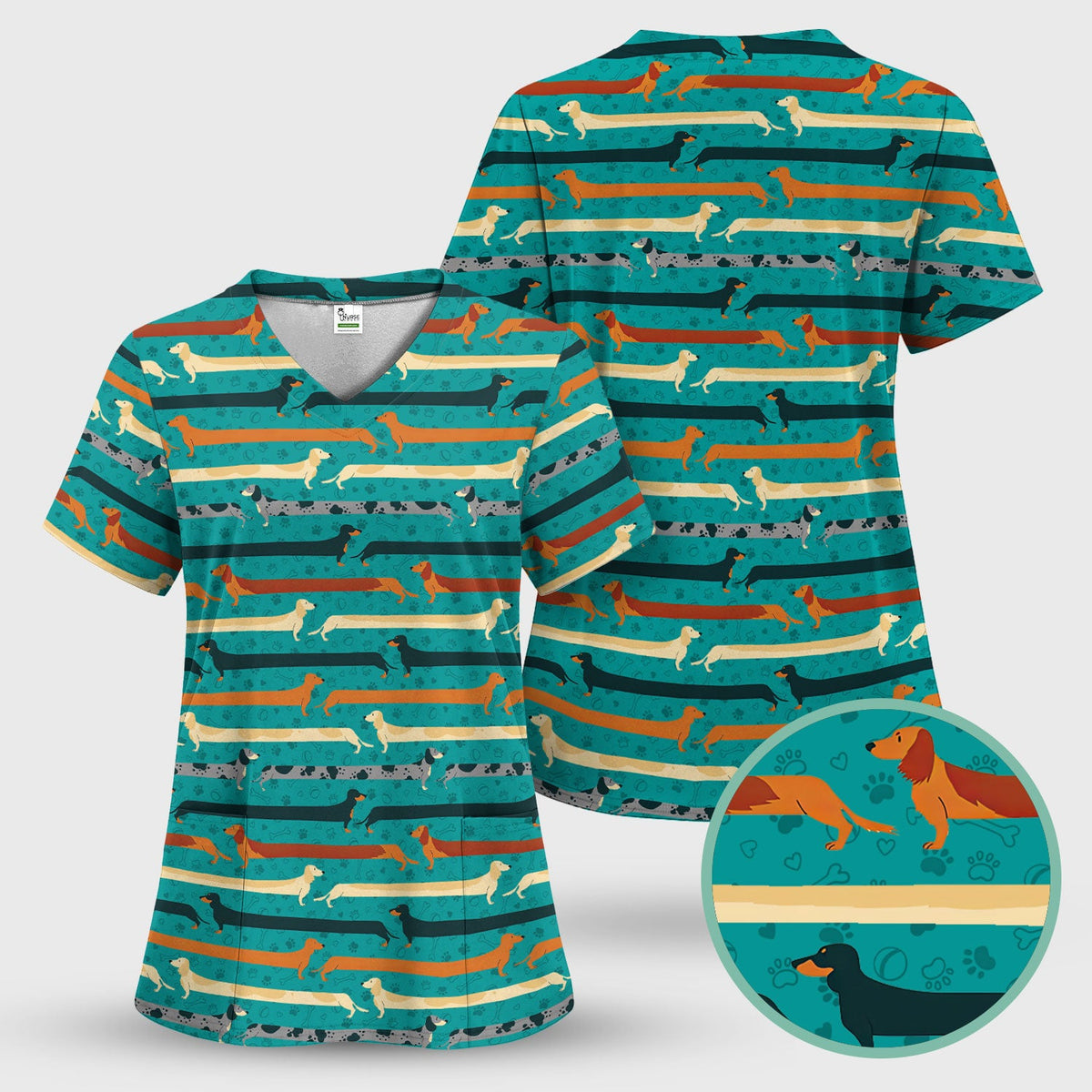 It's Been A Long Day Dachshund Nurse Scrub Top