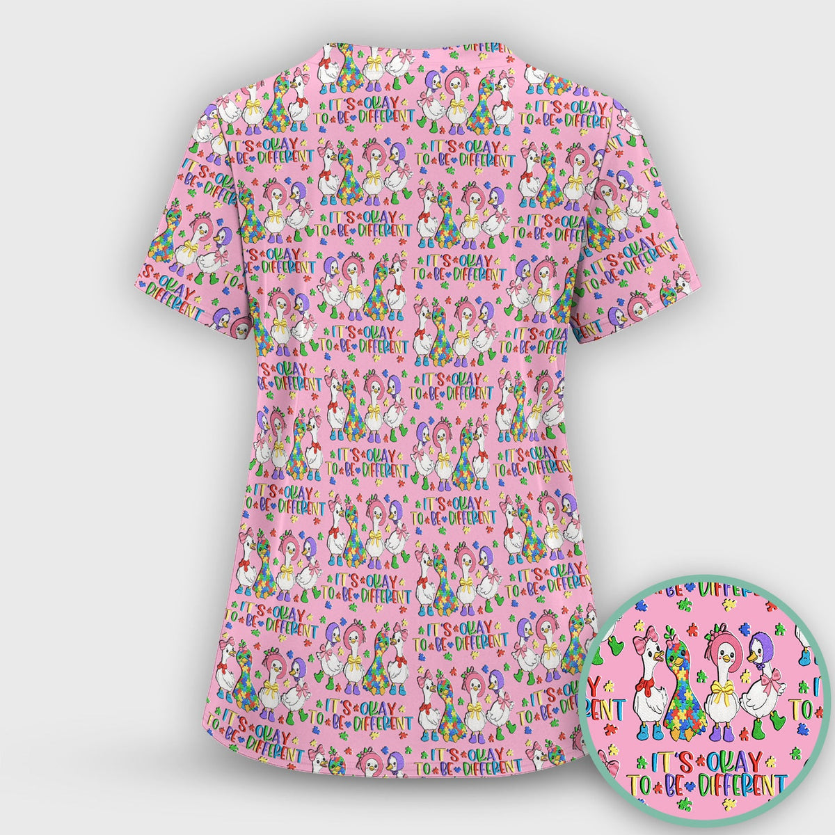 It's Okay To Be Different Duck Nurse Scrub Top