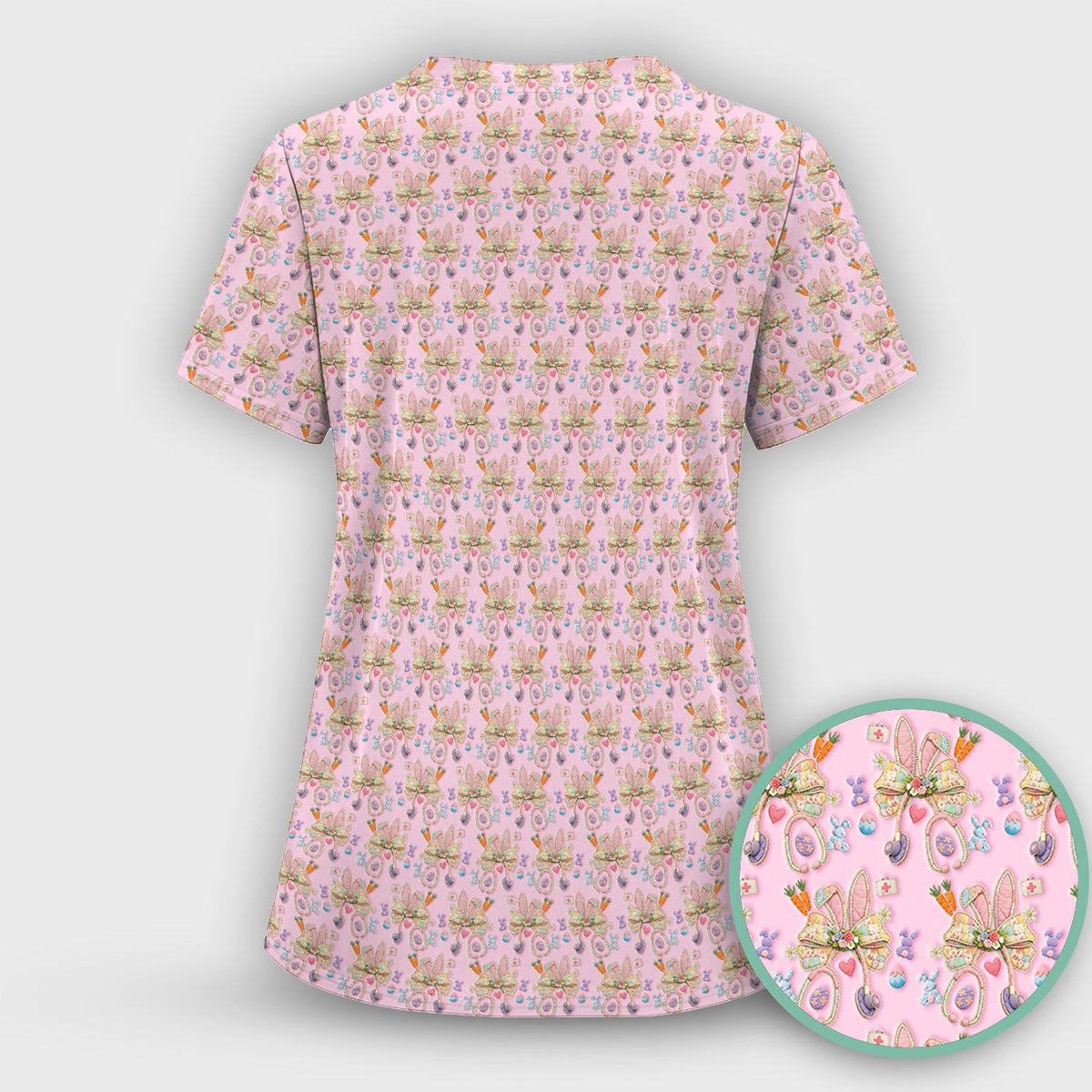 Bunny Stethoscope Nurse Scrub Top - Easter Gift