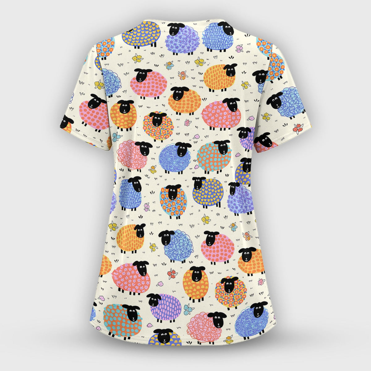 Colorful Sheep Nurse Scrub Set