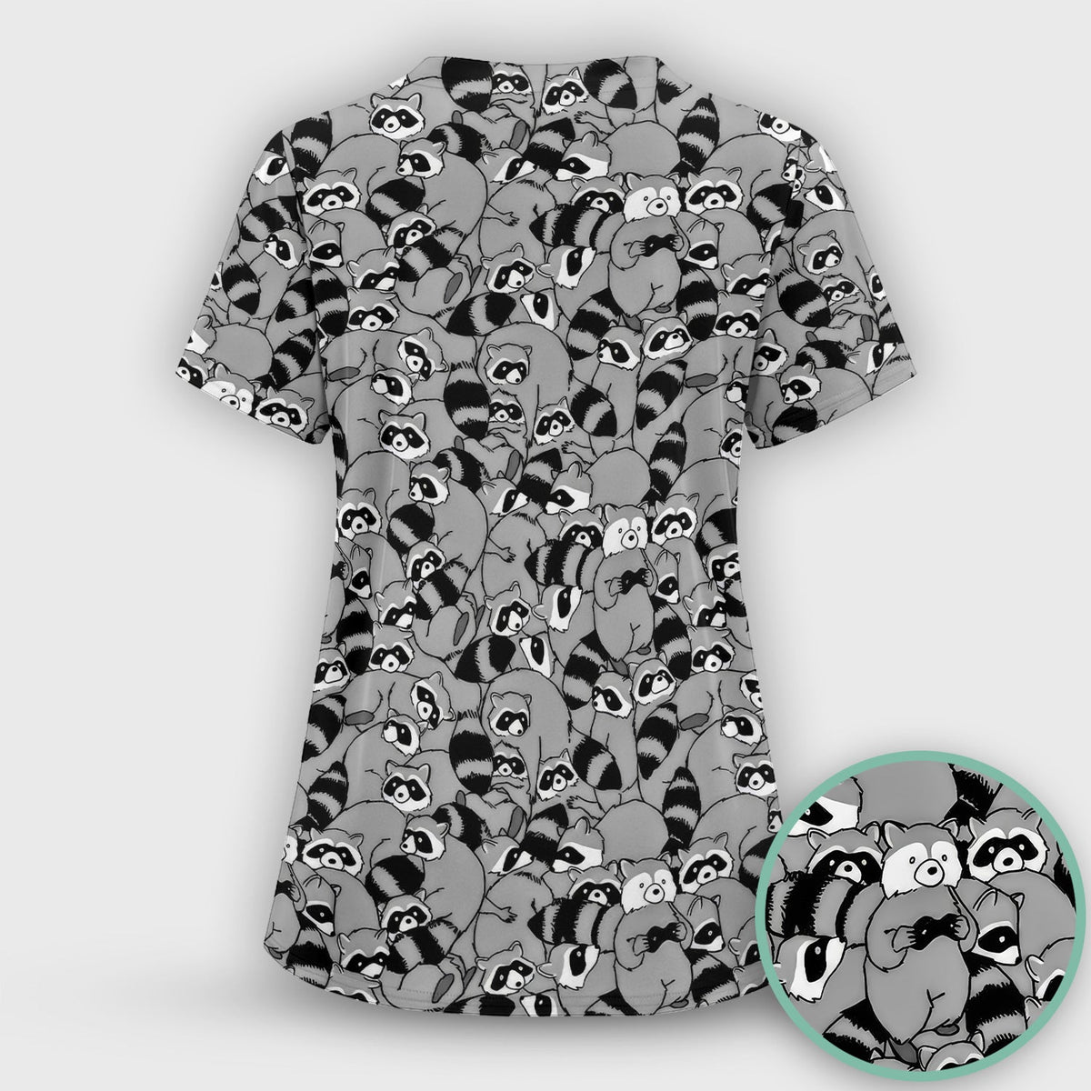 Raccoon Crowd Nurse Scrub Set