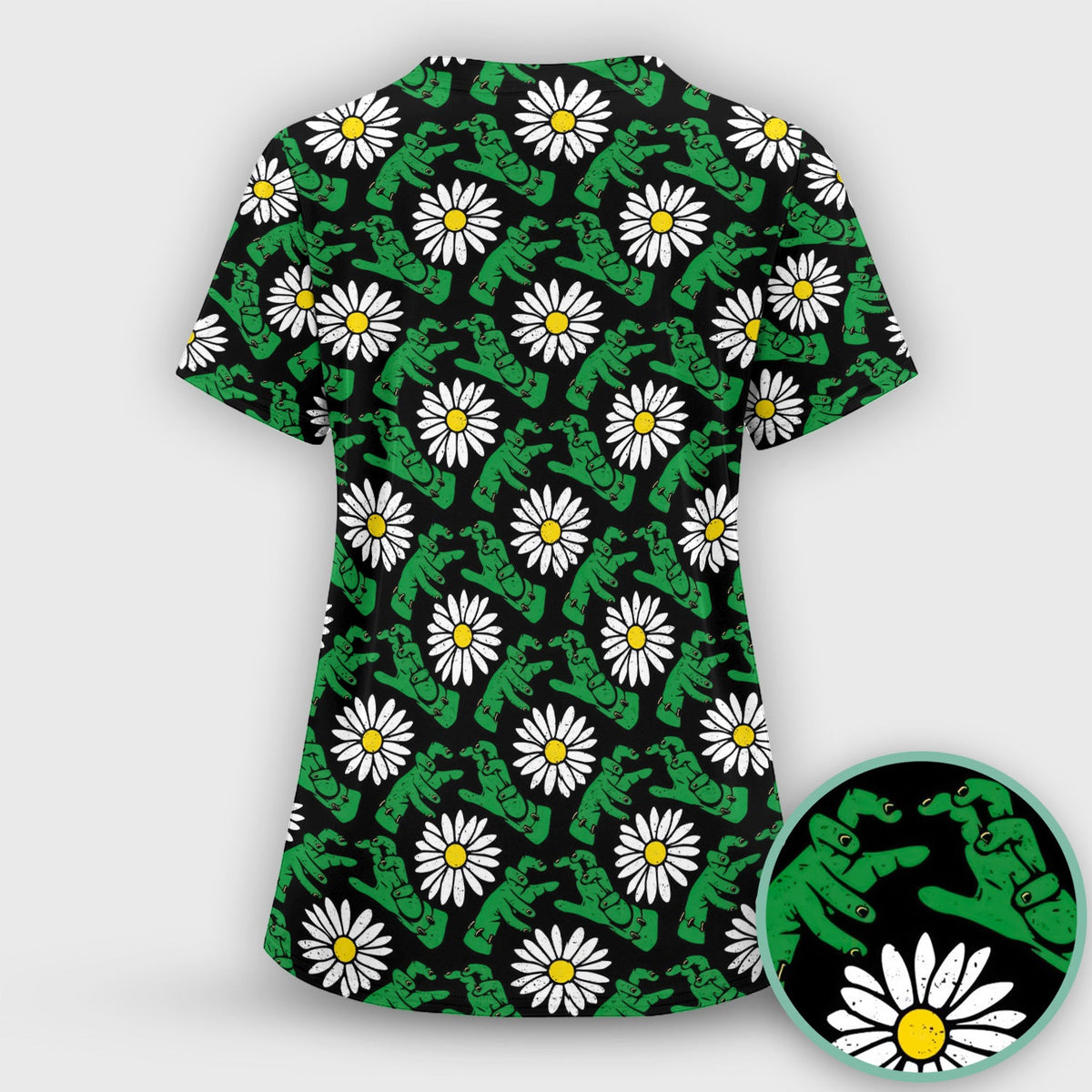 Monster Daisies Nurse Scrub Top - Halloween Gift