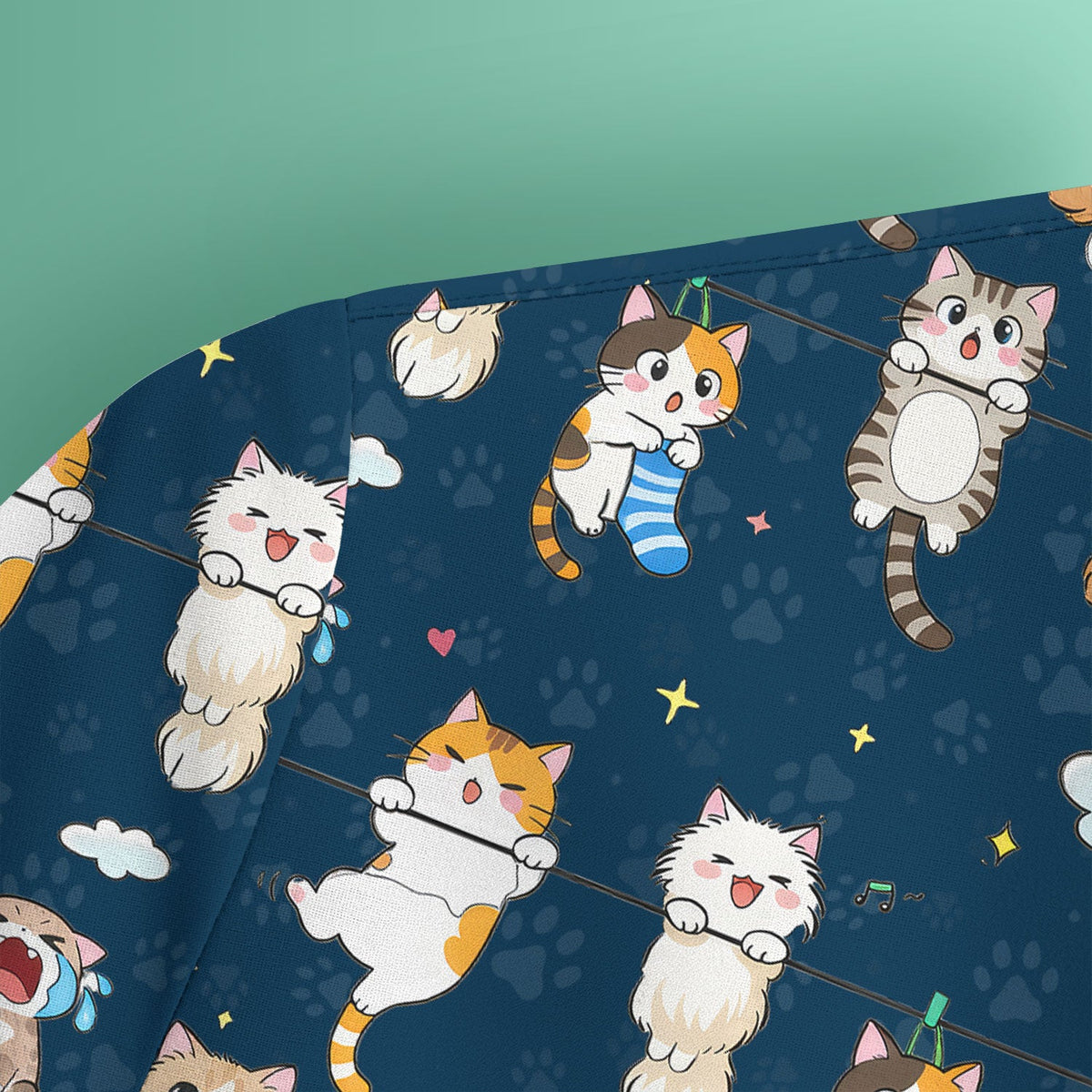 Cats With Cute Expressions Nurse Scrub Top