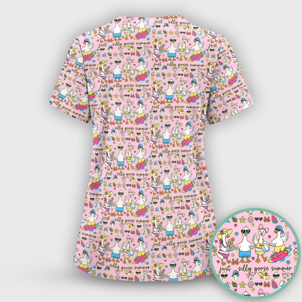 Silly Goose Summer Nurse Scrub Set