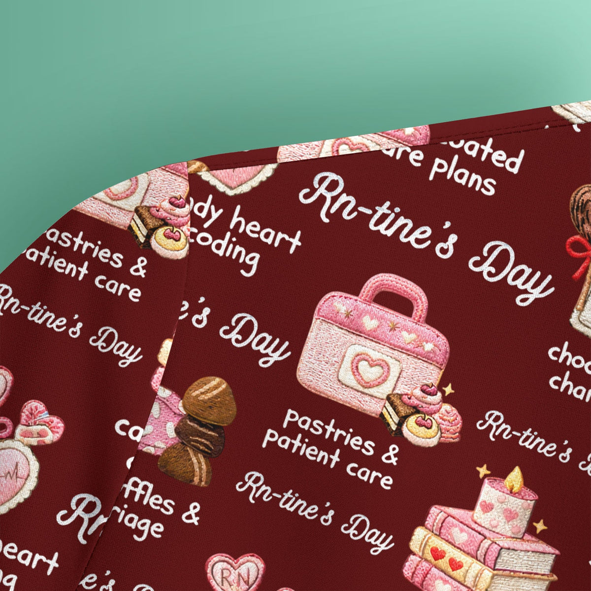 RN Sweets Valentine Stethoscope Nurse Scrub Top