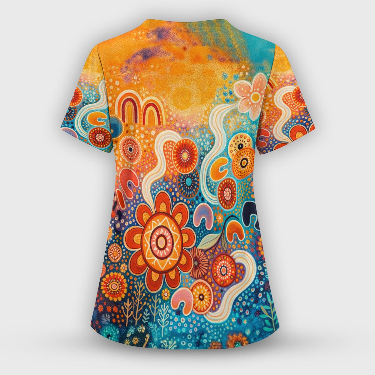 Australian Dot Art Boho Nurse Scrub Set