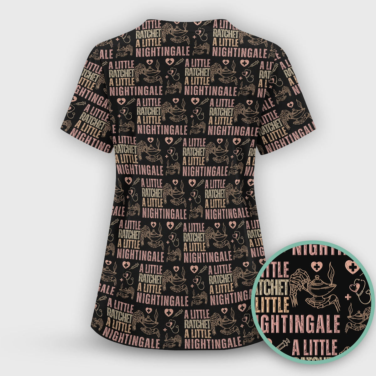 A Little Ratchet A Little Nightingale Women's Scrub Set, Breathable Med Uniform